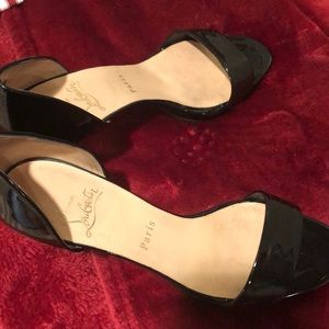 Black open toe Christian Louboutins